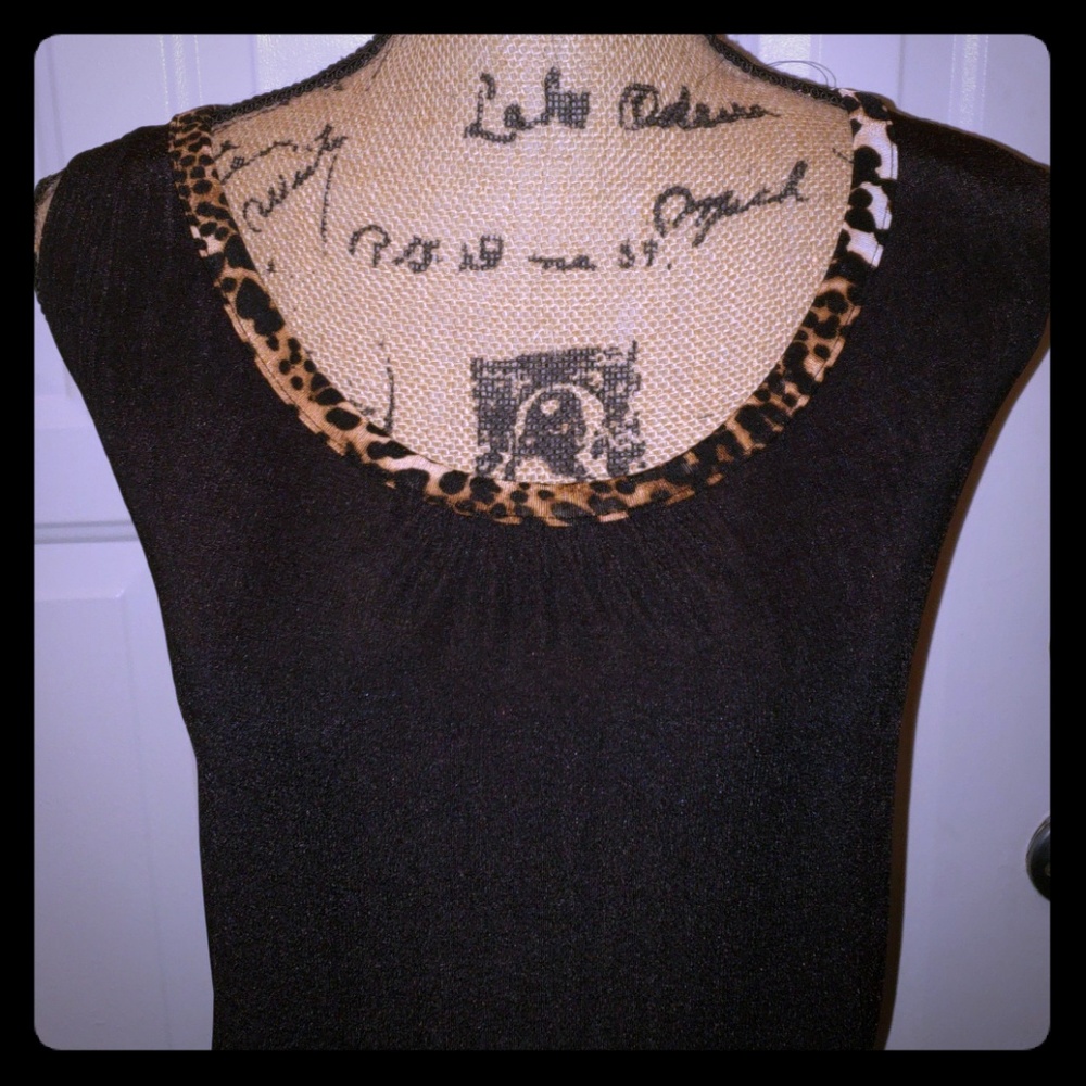 Leopard Scoop Neck Dress Tank